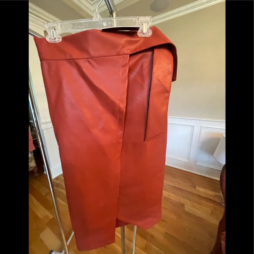 Garcia Faux Leather Wrap skirt